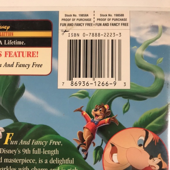 Walt Disney Gold Classic Collection Fun and Fancy Free VHS Tape Gold collection - Picture 3 of 9